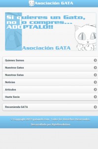 Inicio aplicación asociación Gata